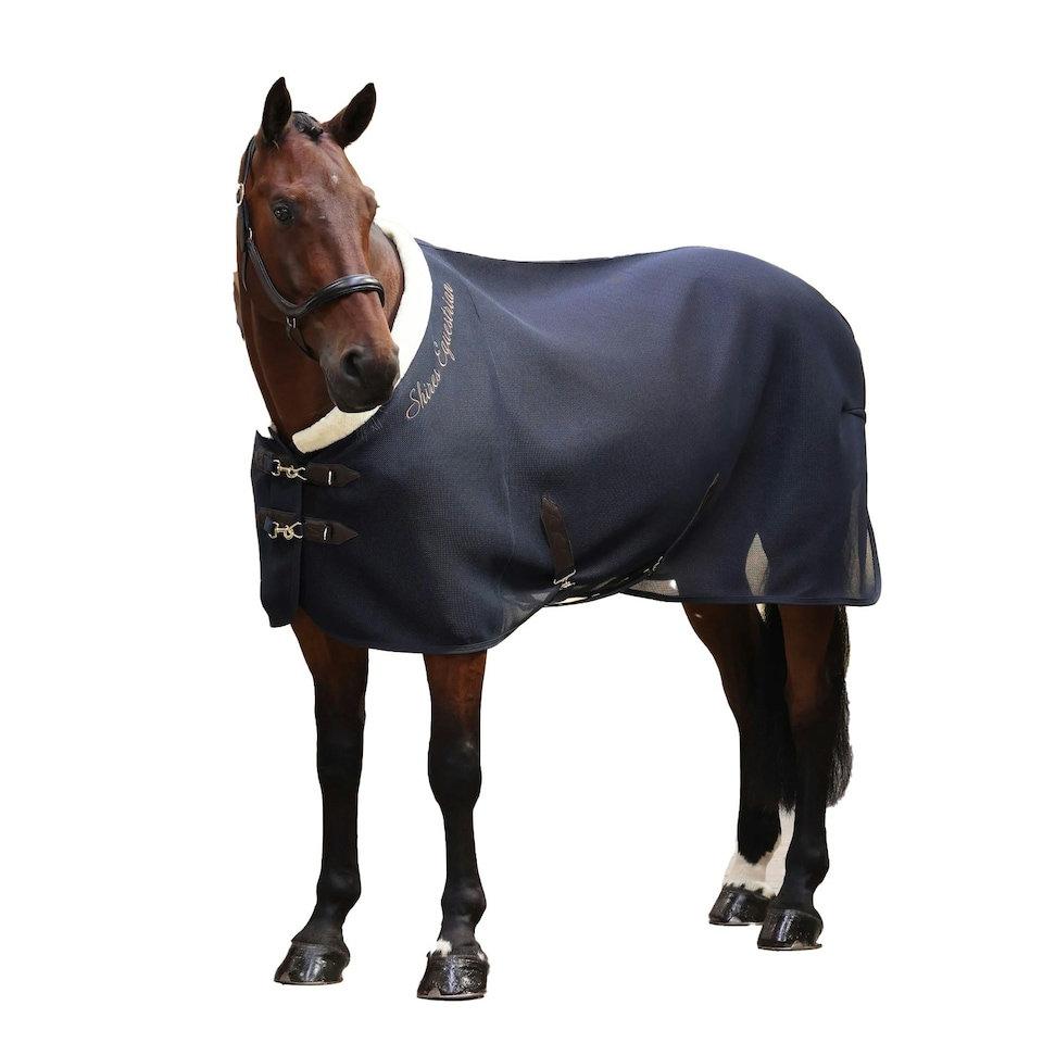 image 1 of Shires Deluxe Standard-Neck Air Motion Horse Cooler Rug - Navy - 5´