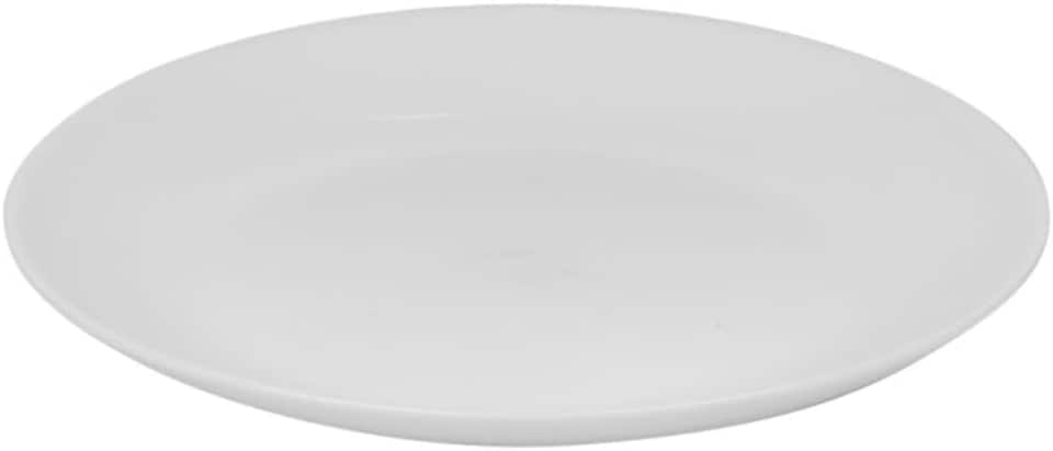 image 1 of White Opal Glass Dinner Set Plates Soup Bowls Dinnerware | White | Luna Dinner - 24 Pcs | 24