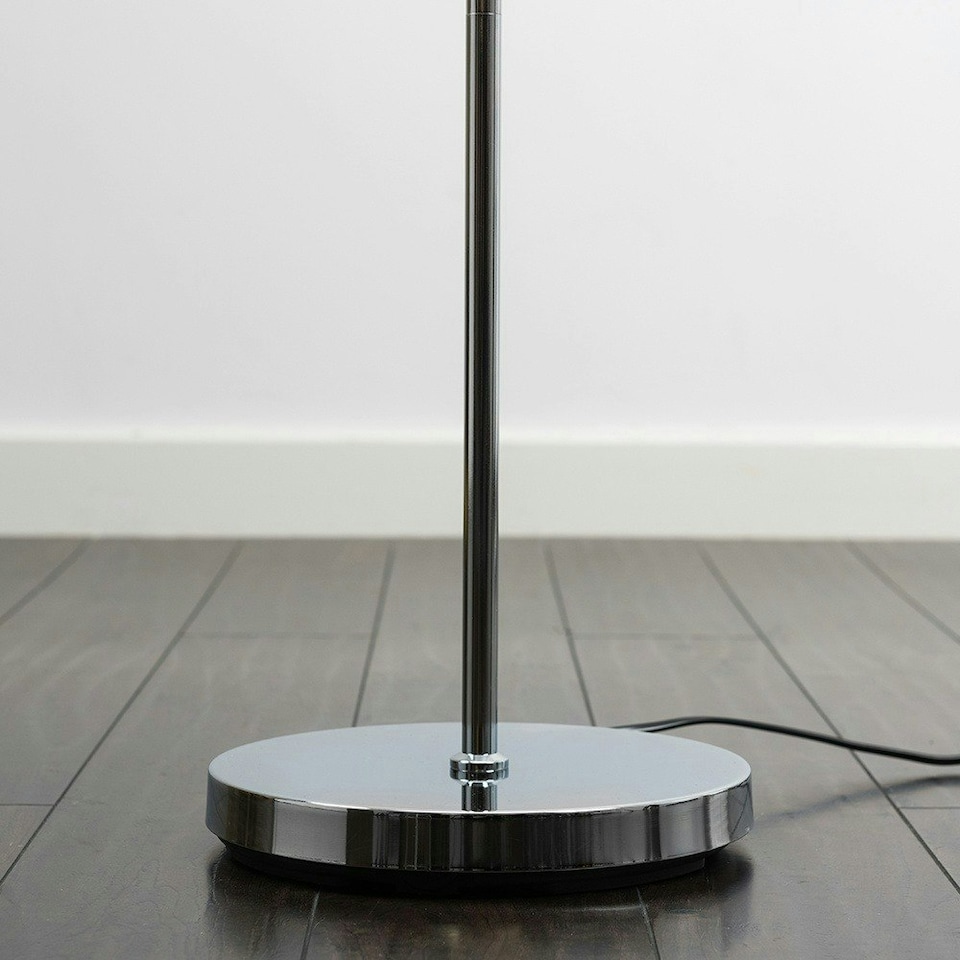 image 1 of ValueLights Bronte Chrome & Clear Acrylic Droplet Floor Lamp Chrome