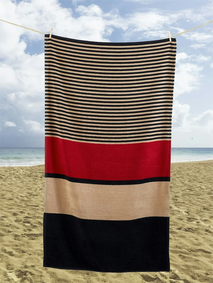 image 1 of Hugo Beach Striped Towel 85x160cm | Multi | One size | 1
