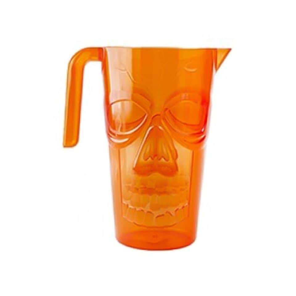 Orange Skull Halloween Plastic Jug