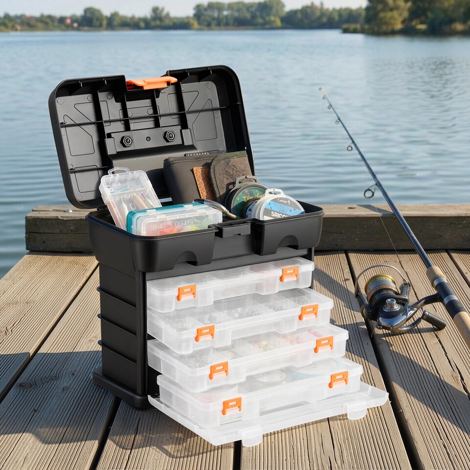 image 1 of VonHaus Multi-purpose Utility Tool Box with 4 Removable Trays