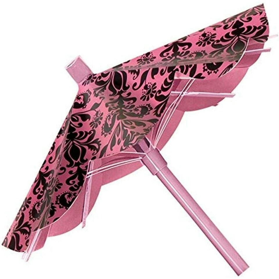 Amscan A Day In Paris Parasol - Pink/Black - One Size