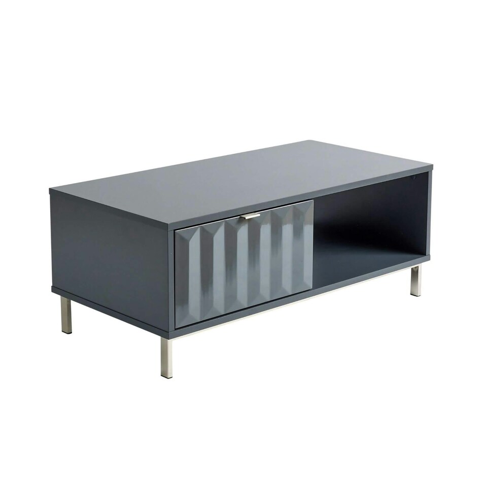 image 1 of Coffee Table 1 Drawer High Gloss Living Room Storage Furniture 1 Meter Wide White
