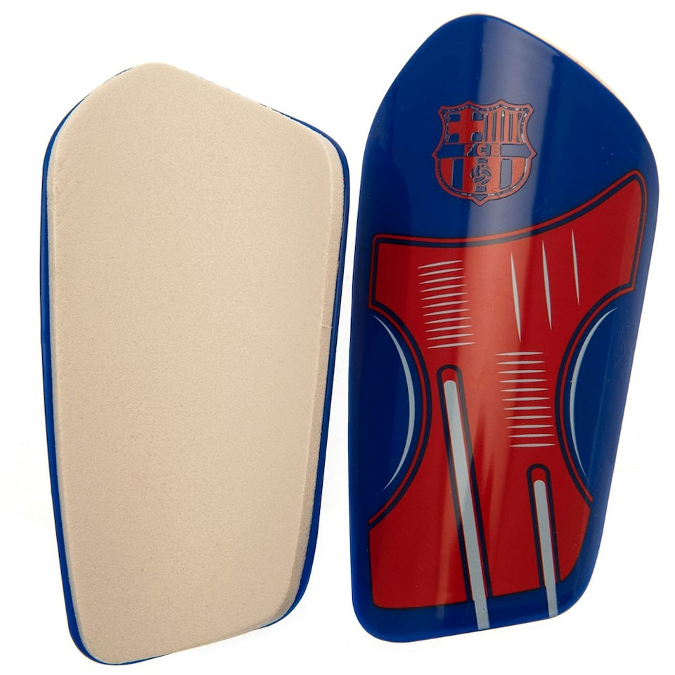 image 1 of FC Barcelona Childrens/Kids Crest Slip-In Shin Guards - Red/Blue - 10-12 Years