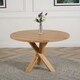 image 5 of Oregon Round Oak Dining Table with 4 Stanford Oak Chairs Brown