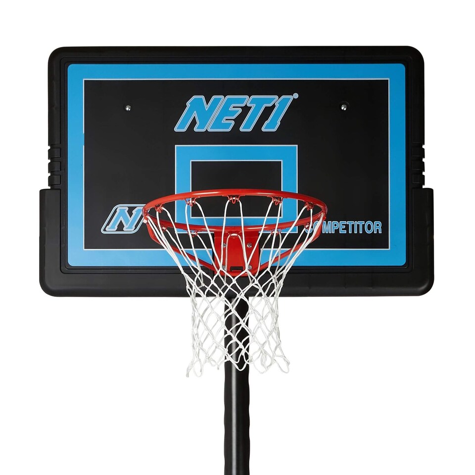 image 1 of NET1 Competitor Basketball Hoop - 111 x 71 cm Backboard, Adjustable 2.28-3.05 m, 38 L Portable Base | Multi | BLACK | 4396