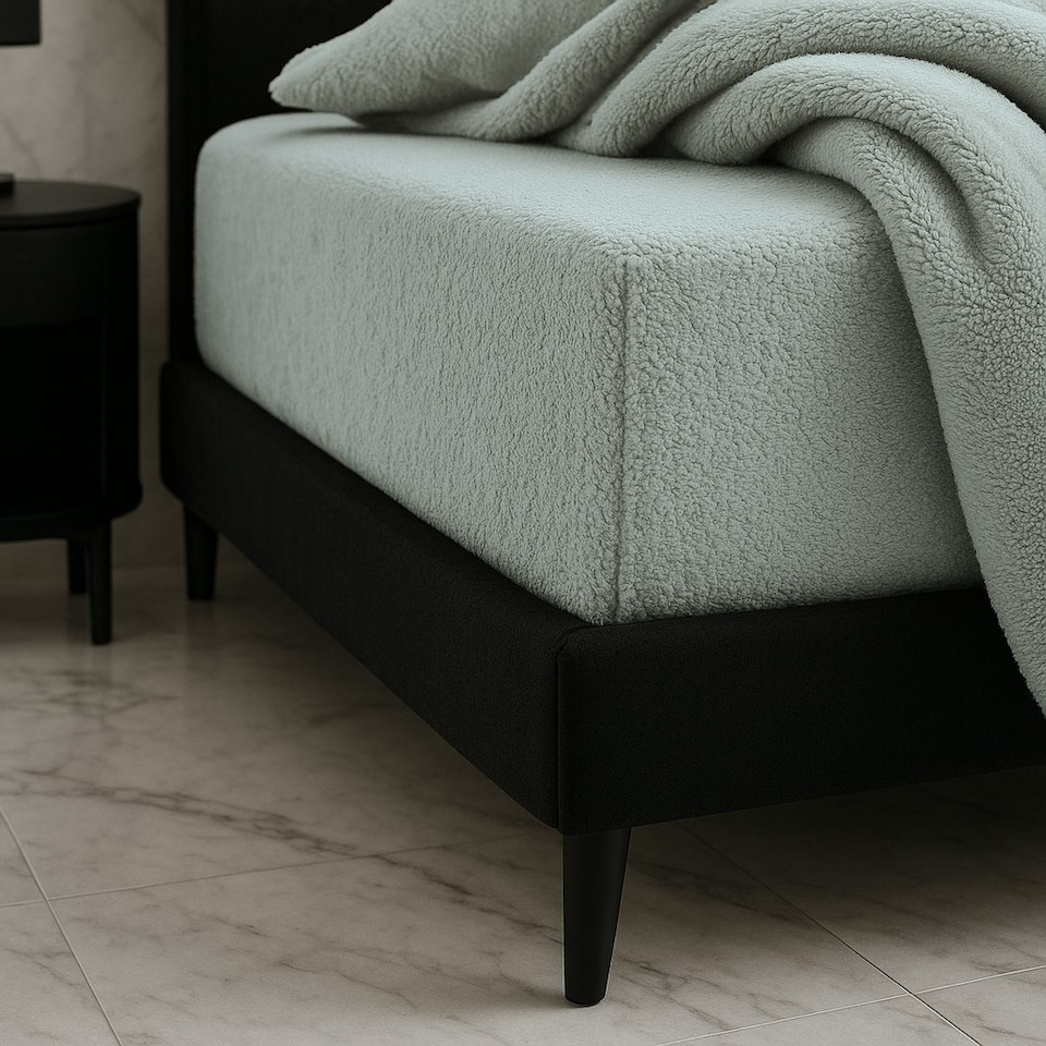 image 1 of Teddy Fitted Sheet 30cm Extra Deep Soft Cuddly Soft Touch Bedding | Purple | Lilac | Double