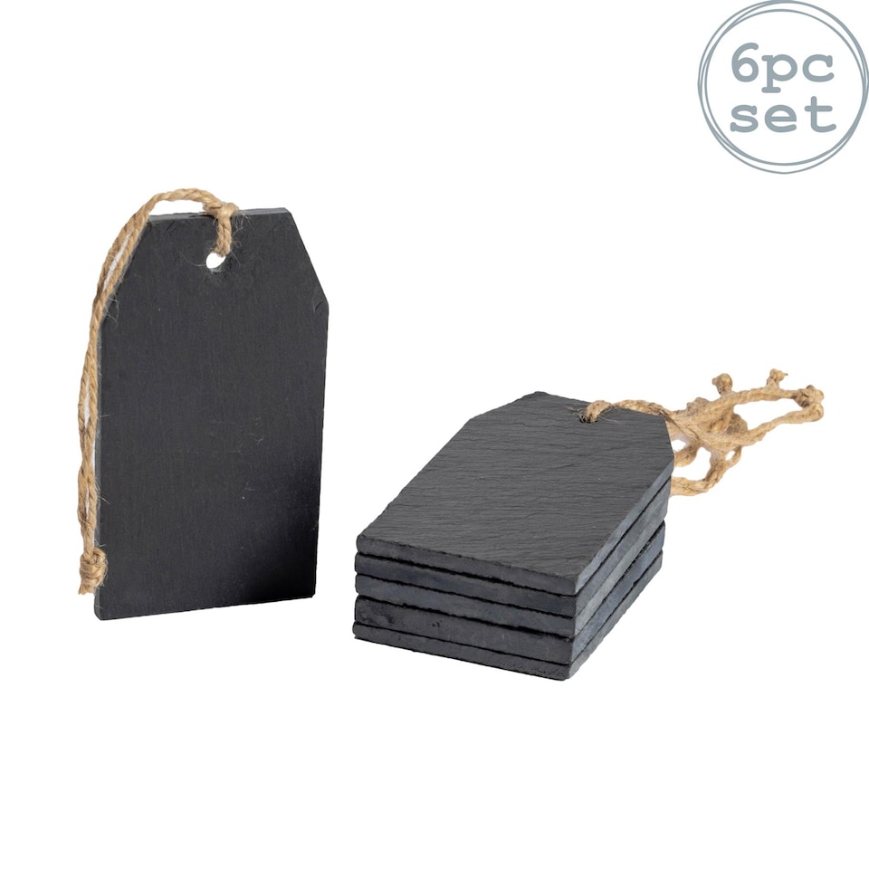 image 1 of Nicola Spring Slate Hanging Tags - 5 x 9cm - Natural - Pack of 6