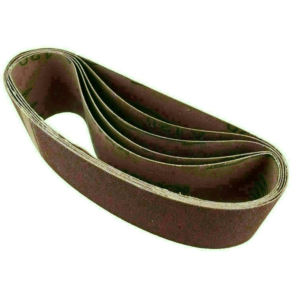 image 1 of Belt Power Finger File Sander Abrasive Sanding Belts 410mm x 65mm 120 Grit 5 PK