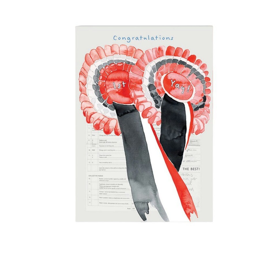 Deckled Edge Arena Greetings Card - Red/Black/White - One Size
