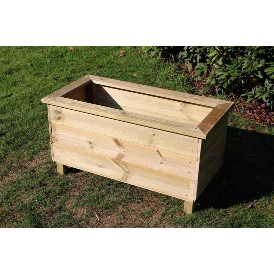 image 1 of Multi Pack of 3 - Trough Planters, Wooden Garden Pot/Tub for Plants - L40 x W80 x H40 cm - Fully Assembled | Brown