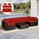 image 10 of Outsunny Garden Rattan Sofa Set Polyester Cover Replacement No Cushion 