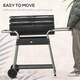 image 5 of Outsunny Charcoal BBQ Grill with Double Grill, Table, Storage Shelf and Wheels
