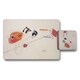 image 1 of Set of 12 Placemats and Coasters with Designer Artwork and Wood Bottom