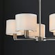 image 5 of Daley 5 Light Multi Arm Ceiling Pendant Matt Nickel, Vintage White Silk Effect, E14