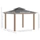 image 5 of Outsunny 3 x 3 m Outdoor Polycarbonate Gazebo Double Roof Hard Top Gazebo with Galvanised Steel Frame Nettings Curtains for Garden Lawn Patio and Deck Khaki