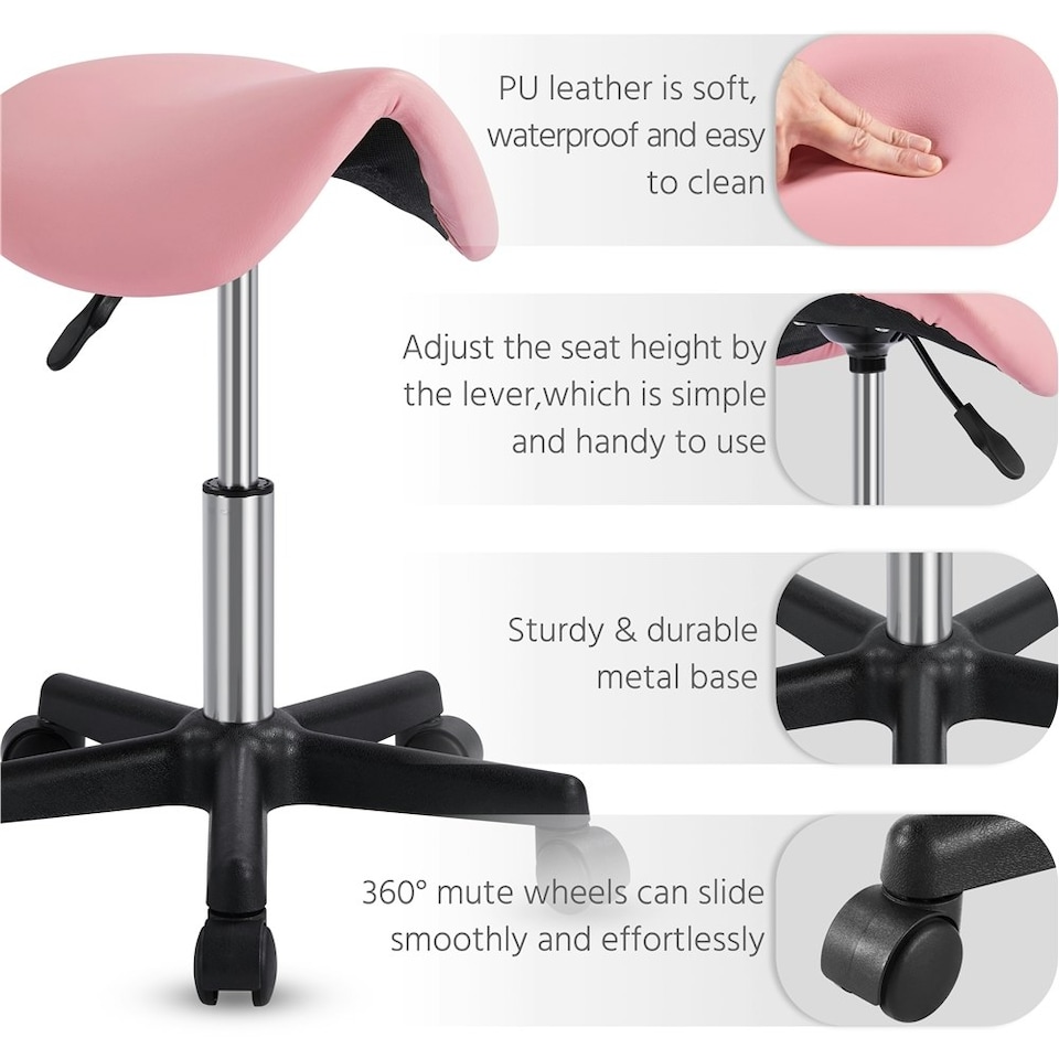 image 1 of Yaheetech Adjustable Salon Chair for Massage Pink