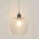image 5 of First Choice Lighting Set of 2 Baine Clear Textured Glass with Chrome Pendant Fittings Chrome | Red