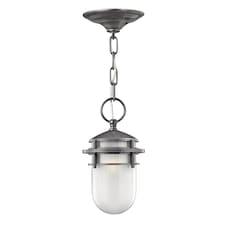 Reef 1 Light Outdoor Ceiling Chain Lantern Hematite, E27