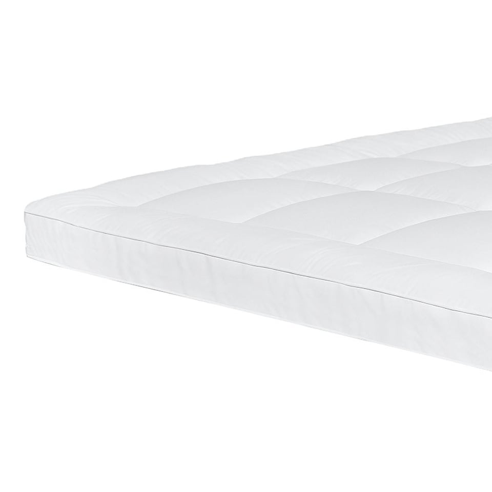 image 1 of Lavio Mattress Topper Single 10CM Deep Washable Thick Soft Microfibre with Strap White | Single