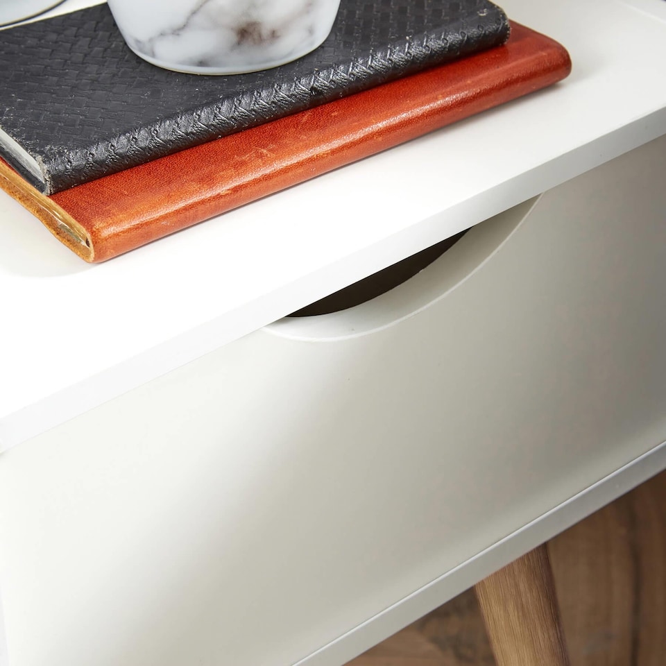 image 1 of Bedside Table Nightstand Compact Design | White