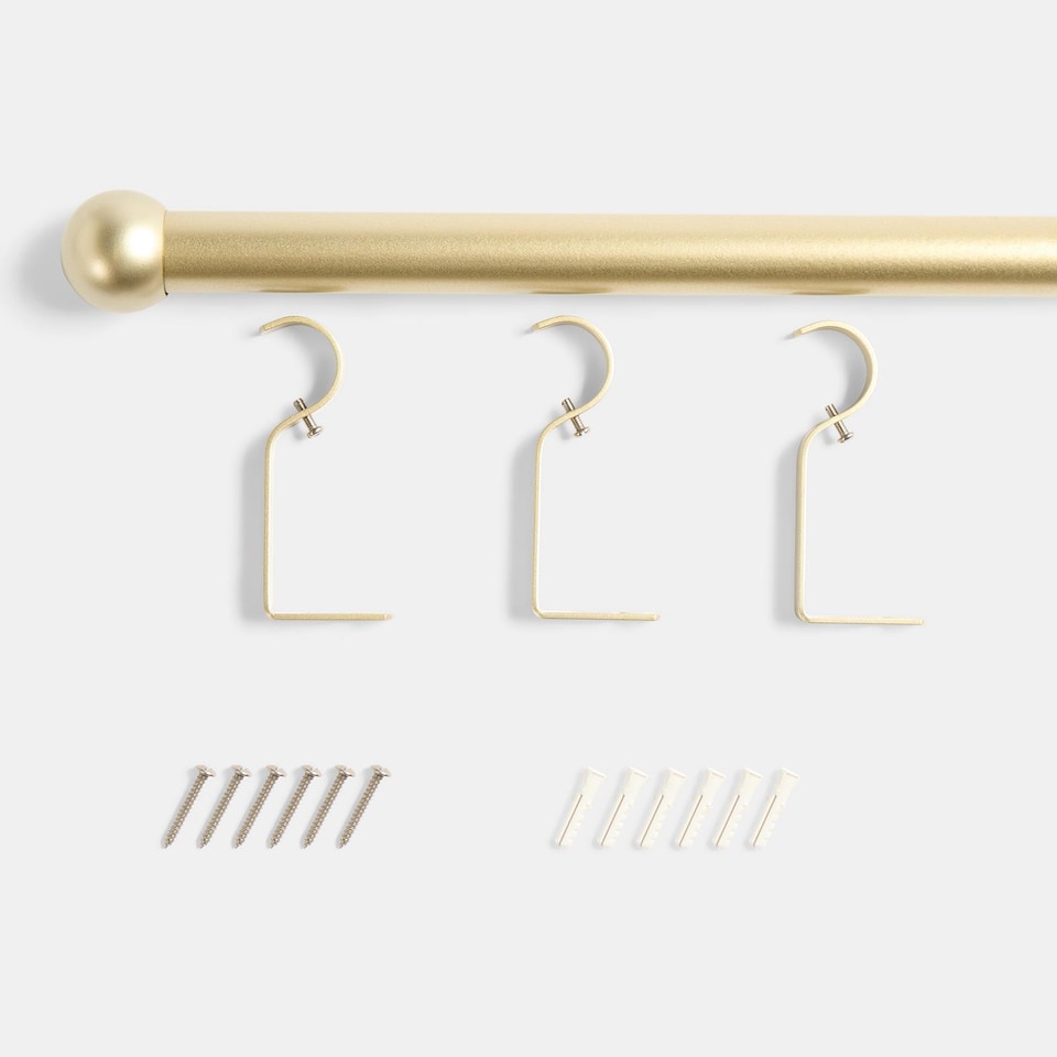 image 1 of OHS Curtain Pole Extendable 28mm Metal Finnials Ball End Rod Fittings | Bronze