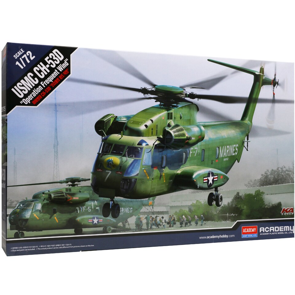 image 1 of Academy USMC CH-53D Operation Frequent Wind Helicopter Model Kit Scale 1-72
