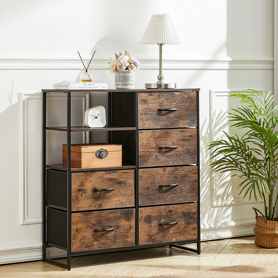 image 1 of Living and Home Wooden Storage Cabinet with 6 Drawers