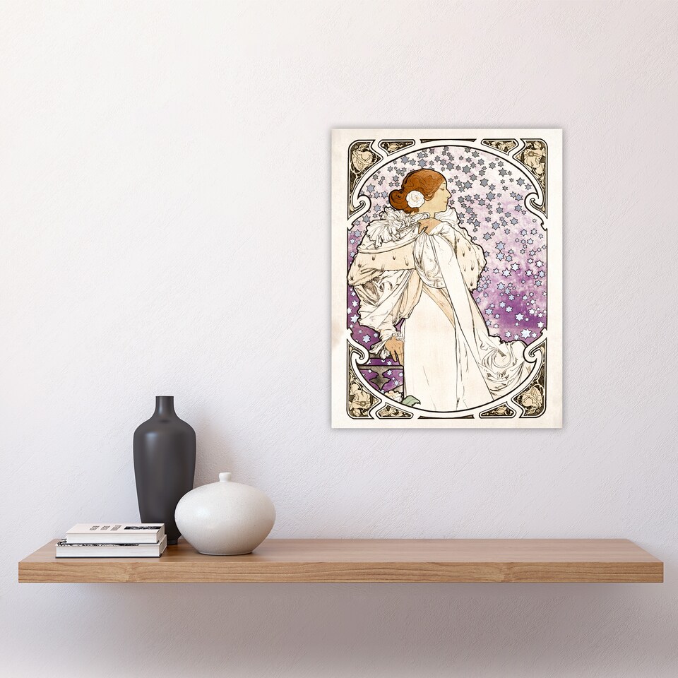 image 1 of Lady of Camellias Theatre French Vintage Wall Art Print Mucha 12x16"