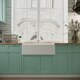 image 2 of Fireclay Belfast Kitchen Sink with Overflow, Mono Sink Mixer Tap & Waste, 795mm