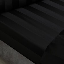 Catherine Lansfield So Soft Satin Stripe Fitted Sheet | Black | Double