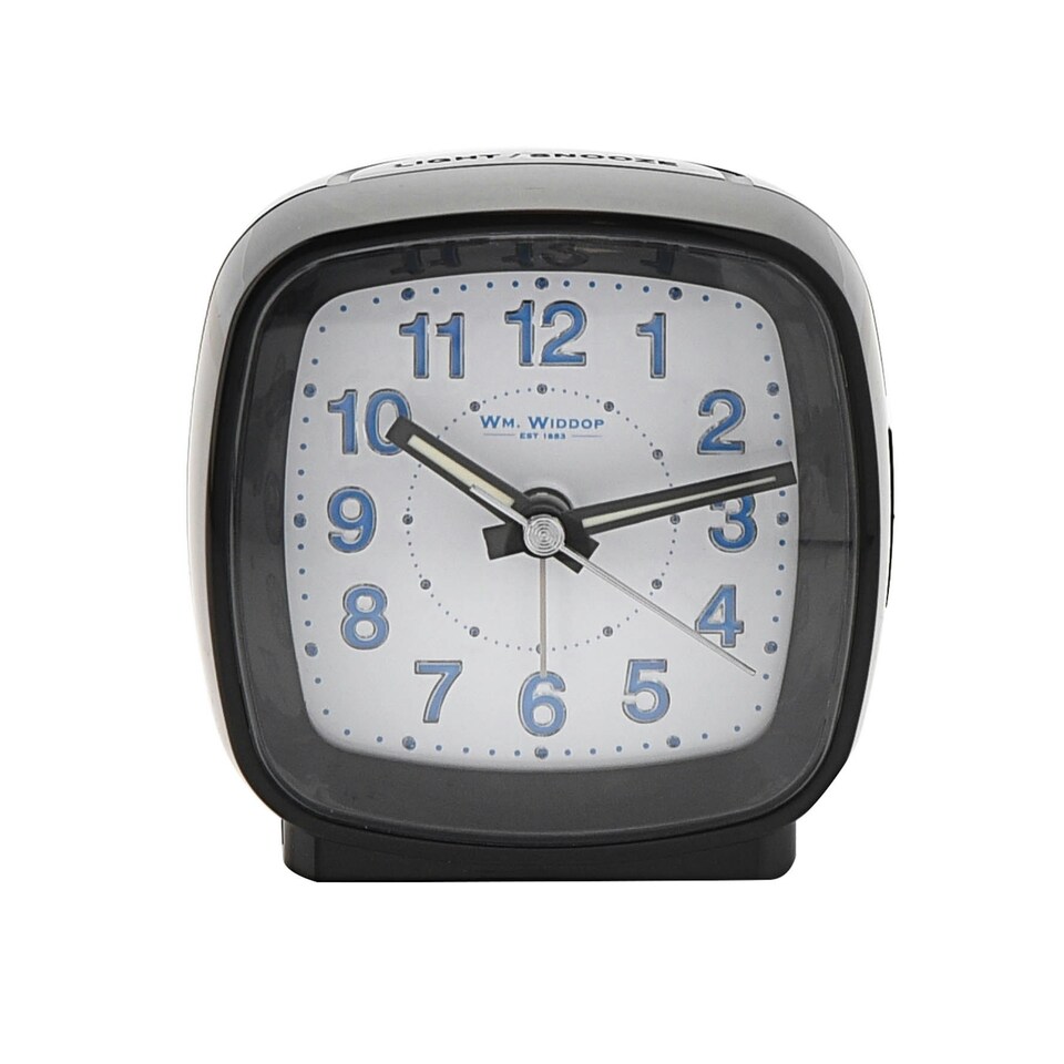 image 1 of Hometime Cushion Shape Alarm Clock Sweep/Cres Black Black