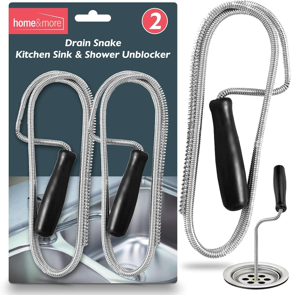 image 1 of SOL 2pk Drain Snake Kitchen and Shower Unblocker - 100cm Kitchen Sink Unblocker