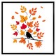 image 2 of Autumn bird on branch (Picture Frame) Brown | Oak | S