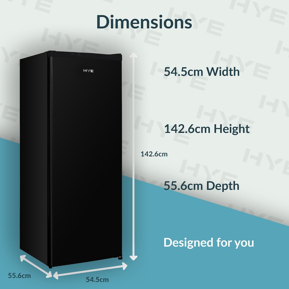 image 1 of HYE Freestanding Larder Fridge, 242 Litre, 55cm, Black - RF01SDF242B01