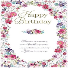 Cerise Floral Birthday Card