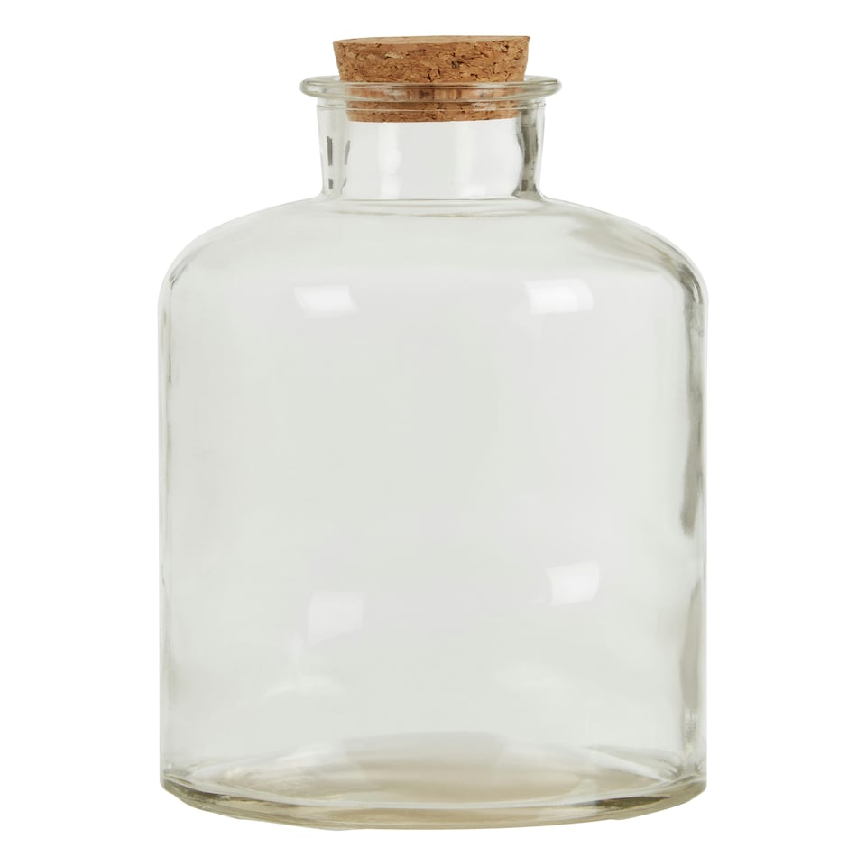 image 1 of Interiors by Premier Functional Design Set Of 6 Round Glass Bottles, Glass Bottles For Kitchen, Versatile Use Clear Glass Bottles