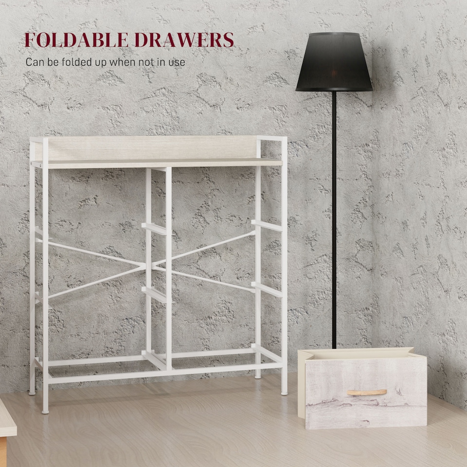 image 1 of HOMCOM Bedroom Chest of Drawers, Fabric Dresser with 6 Drawers, Storage Organiser Unit with Open Shelf and Metal Frame for Living Room, Entryway, Natural Wood Finish | Brown | Natural wood finish