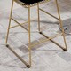 image 8 of HOMCOM Set of 2 Bar Stools, Modern Counter Height Breakfast Bar Chairs with Wire Metal Frame for Kitchen, Dining Room, Gold