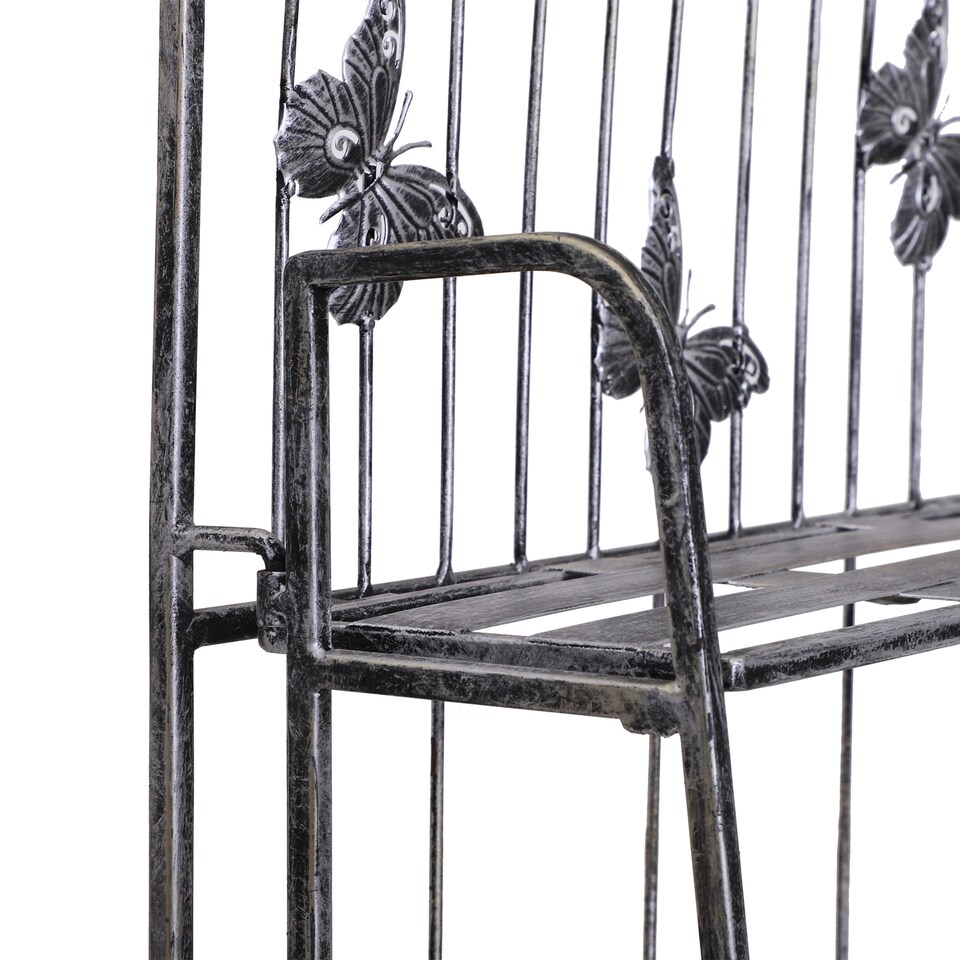 image 1 of Outsunny 3-Tier Metal Folding Plant Stand Display Rack Bookshelf Unit Outdoor