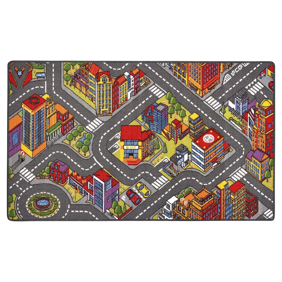 image 1 of Bargainia City Road Play Mat Soft Pile Nursery Playroom
