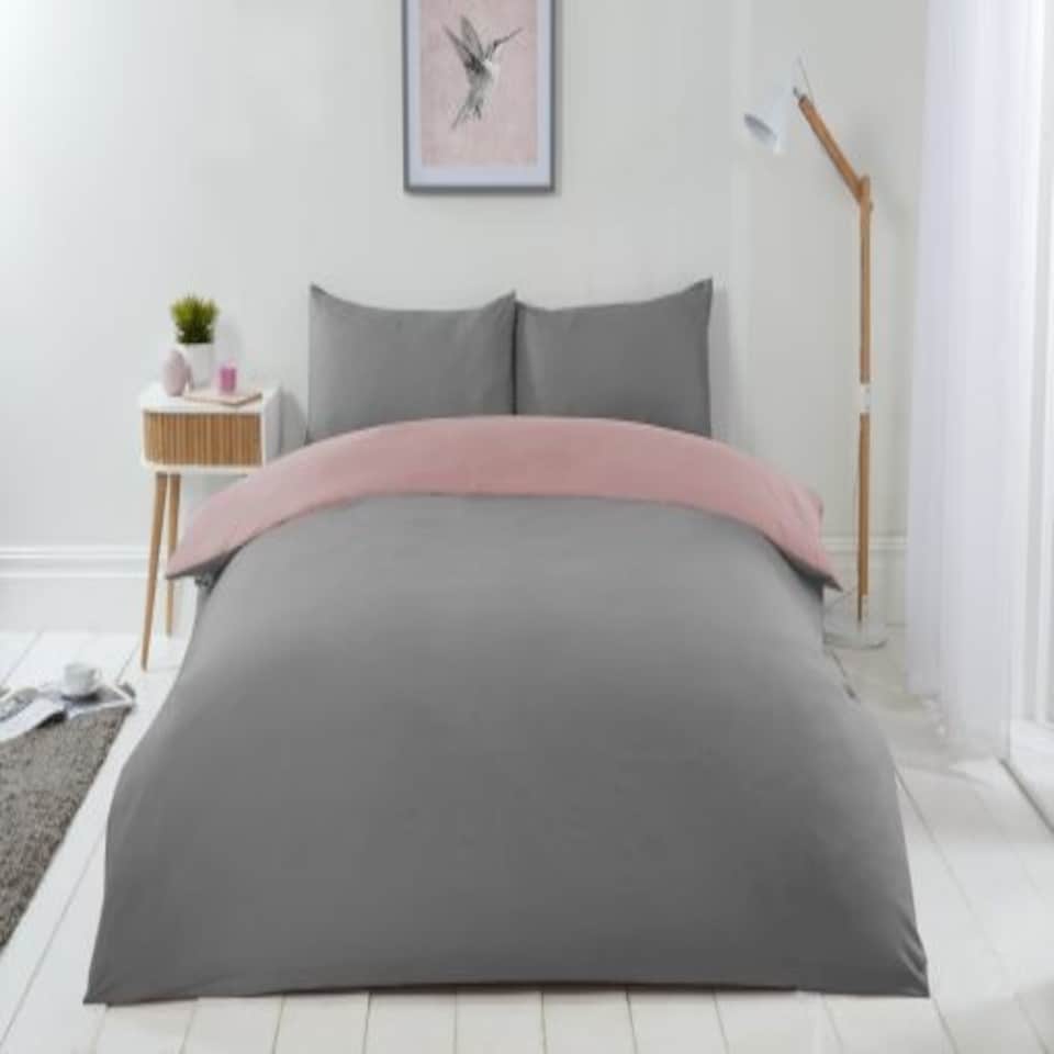 image 1 of Brights Reversible Duvet King Bed BlushGrey