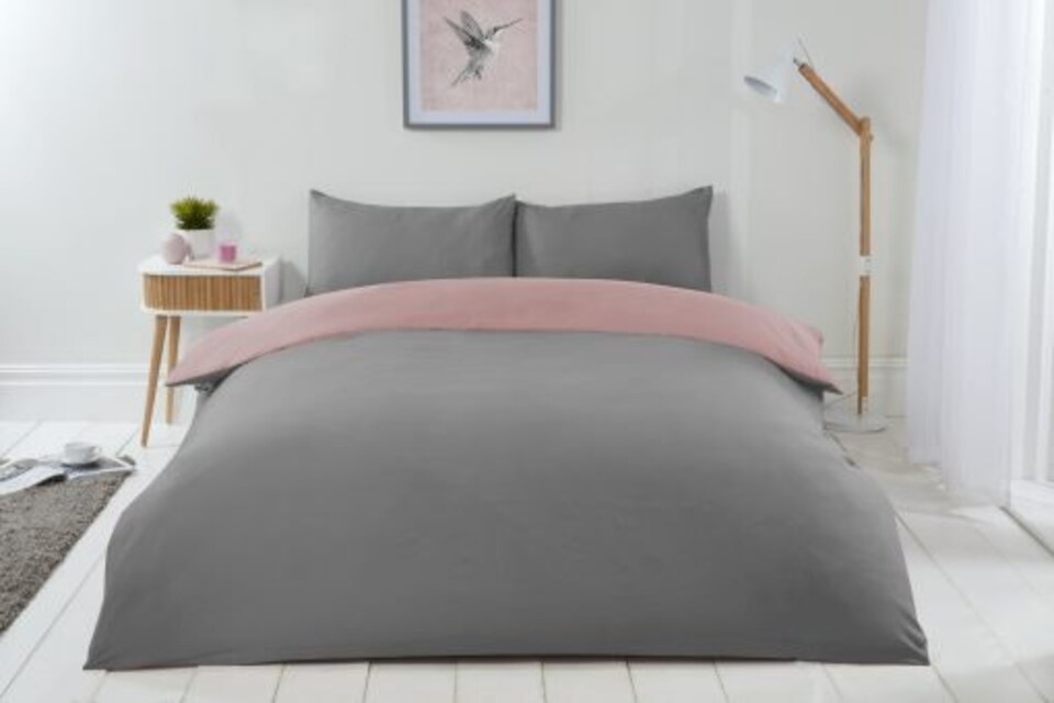 image 1 of Brights Reversible Duvet King Bed BlushGrey