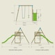 image 7 of TP Kite Wooden Double Swing Set with 8ft Slide