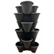 image 3 of 6 x Tri-Pot Stacking Strawberry Black Flower Herbs Vegetable Plant Pots For Home & Garden Black