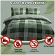 image 8 of VELVETIO Denim Check Printed Duvet Cover Set Reversible Polycotton Beddings Red | Double