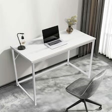 Desk Computer PC Laptop Home Office Work desk 100cm, Study White Rustic Style White