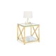 image 4 of Stylish Gold Chrome Frame Lamp Table | Silver | Silver