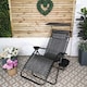 image 1 of Multi Position Garden Gravity Relaxer Chair Sun Lounger with Sun Canopy in Grey